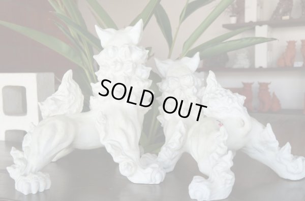 画像10: 琉球漆喰シーサー四足立ち（白・大）